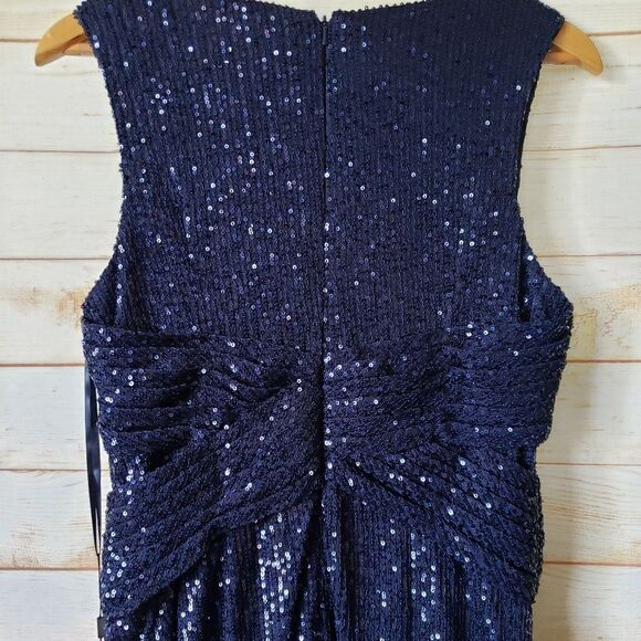 Elegant Navy Sequin Gown - Picture 10 of 14